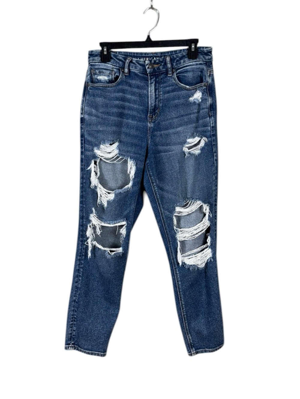 American Eagle Curvy Mom Jean Size 6 High Rise Straight Leg Distressed Essential